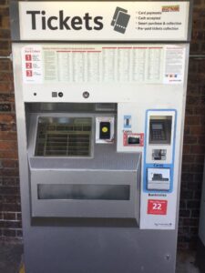 Ticket machine at Ely station with no strike warnings